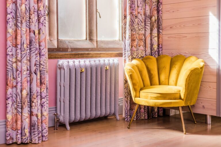 ornate cast iron radiator custom finished in Little Greene paint